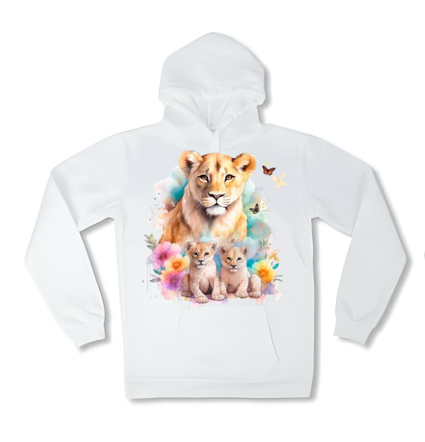 Mother Lioness With Two Babies Hoodie